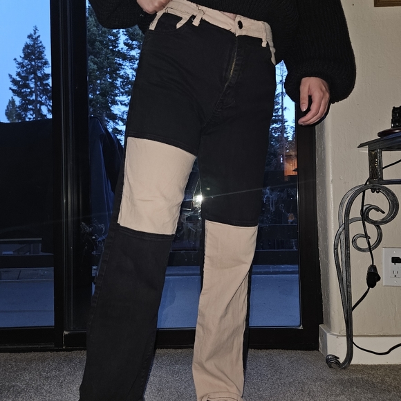 Amazon Denim - High waisted patchwork jeans by Amazon